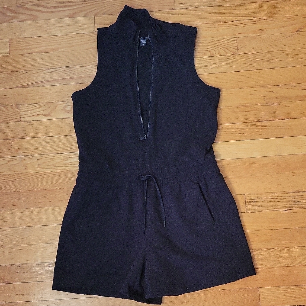 Athleta Retroterry Romper Large Black